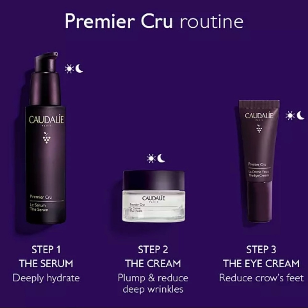 Caudalie Premier Cru Set: The Serum, Eye Cream, The Cream, New Anti-aging Set - Picture 2 of 9